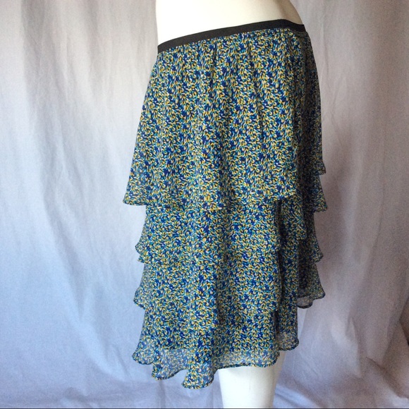 🚮 Avenue multicolor Tiered Polyester Midi Skirt - ruffles - Plus sized - Picture 5 of 8